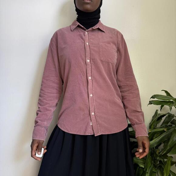 Vintage Pink corduroy button-up shirt size M - Picture 4 of 7